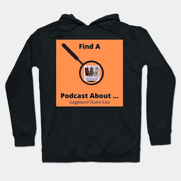 Find A POdcast About Reviews Writers Drinking Coffee Logo Hoodie by Find A Podcast About